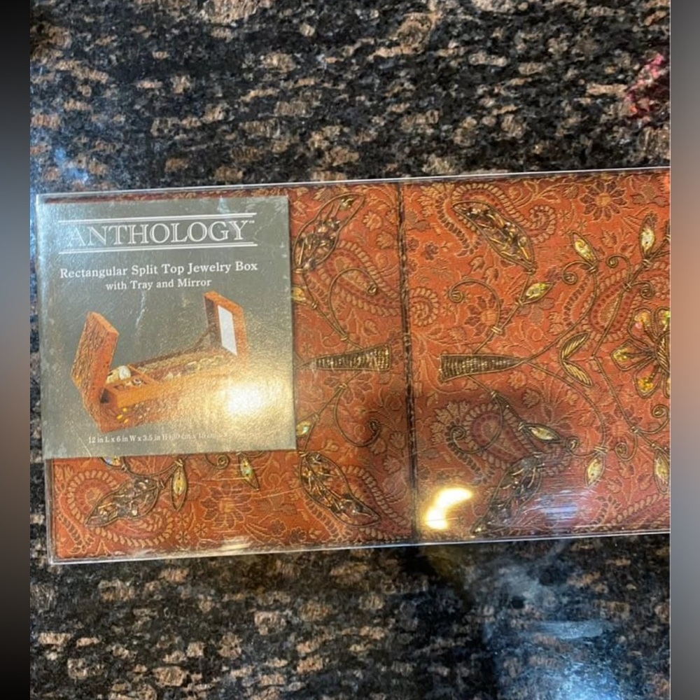 Anthology Hand-Embroidered Beaded Jewelry Box - Dark Brown Paisley - Picture 5 of 5